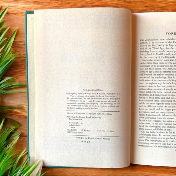 VINTAGE 1977 First American Edition — The Silmarillion by J.R.R. Tolkien - Picture 7 of 13